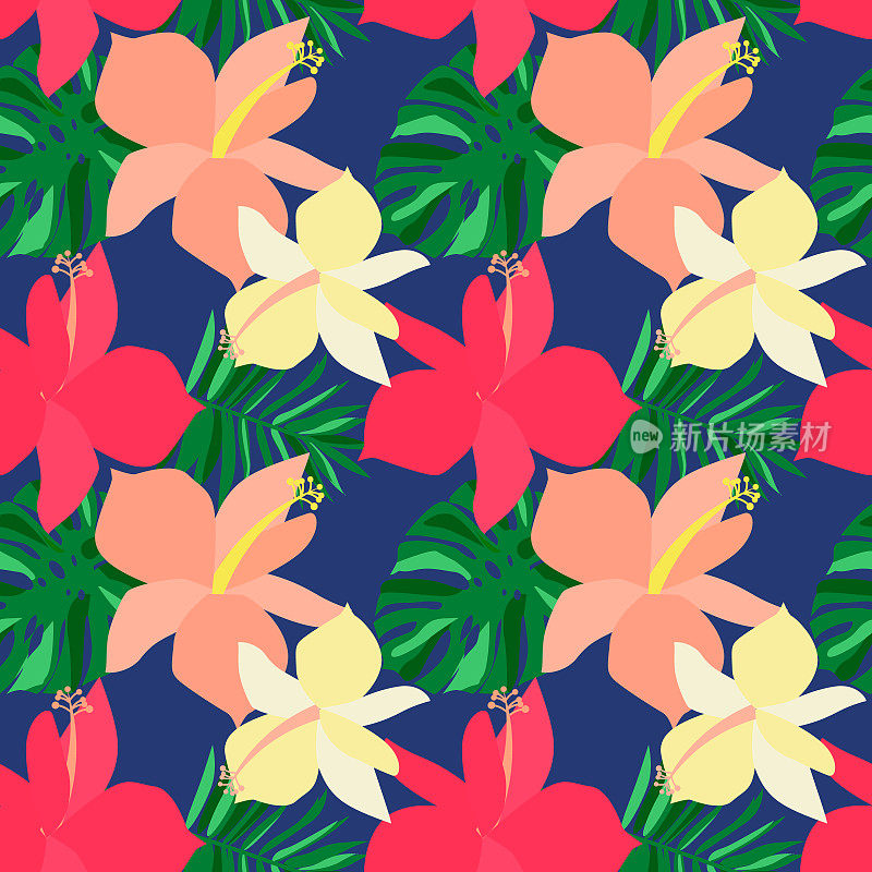 seamless tropical flower pattern